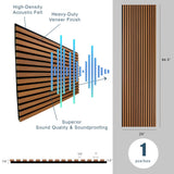 Generic 94"" L x 24"" W Acoustic Wood Wall Paneling, Decorative Sound Proof Panels for Walls and Ceilings, 3D Slat Wood Wall Panels (Set of 10) (Light Maple), ACP10 WoodArtSupply