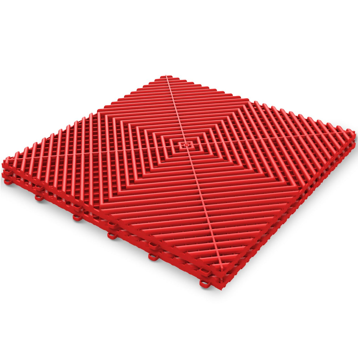 15.7"x15.7" Garage Flooring Tiles, Non-Slip Interlocking Plastic Garage Floor Mat, Garage Organization & Garage Storage, Vented Pattern (red, 25pcs) GOSLARLIT