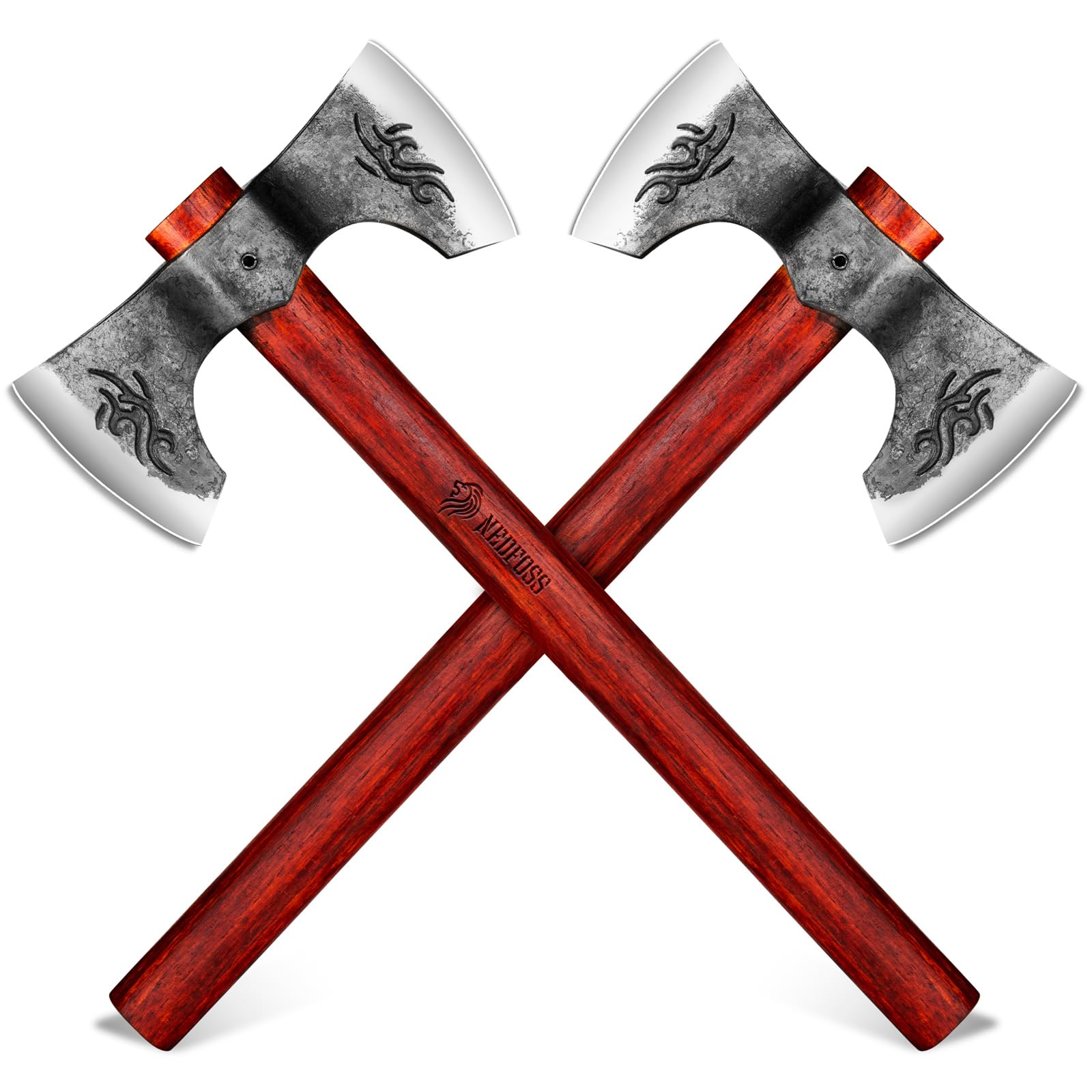 2 Pack NEDFOSS 16" Throwing Axe, Thor Throwing Axes and Tomahawks with 1065 HC Steel & Wooden Handle. Perfect for Axe Throwing Game, Recreation, Competition & Gifts for Men. - WoodArtSupply