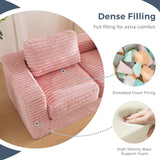 MAXYOYO Bean Bag Chair, Two-Seat Bean Bag Sofa with Pillows and Armrests for Adults, Upholstered Loveseat Floor Sofa Couch Fluffy Chair Bean Bag Couch for Bedroom Living Room, Pink MAXYOYO