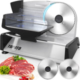Meat Slicer TOPOTO Meat Slicer Machine Home Use 2 7.5" Blades 0-15mm Adjustable Thickness Electric Household Slicing Machine Deli Food Slicers for Meat, Cheese, Bread, Veg TOPOTO