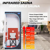Wizzisauna Portable Infrared Sauna for Home Spa | Full Size 1 Person Sauna | Full Size Far Infrared Sauna Tent | with Heating Foot Pad, Portable Chair, (L29.1 x W29.1 x H66.5, Black) Wizzisauna