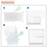 MUYG 2 Tier Metal Cat Cage Indoor Detachable Cats Cages DIY Pet Playpen Portable Removable Kitten Collapsible Playpen for Small and Medium Cats Kittens Kitty (White 29.52 x 15.35 x 28.74 in) MUYG