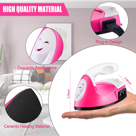 ACHENYUANYUAN Mini Heat Press Small Iron Portable Heat Press Machine Mini Craft Iron with Charging Base Accessories for DIY T-Shirts, Shoes, Bag and Hats Heat Transfer Vinyl Projects ACHENYUANYUAN