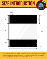 FoundGo 8'H x 7'W Vinyl Curtains for Patio 19oz, Outdoor Clear Vinyl Patio Enclosure,Heavy Duty Clear Tarp Waterproof Vinyl Tarps with Grommets for Pergola, Balcony,Porch,Gazebos，-4℉ Cold Resistant FoundGo