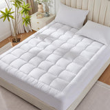 CozyLux Queen Size Mattress Pad Pillow Top Cotton Cooling Mattress Topper 8-21" Deep Pocket Mattress Cover Quilted Fitted Cooling 450GSM Mattress Protector (60x80 inch,White) CozyLux