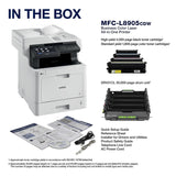 Brother MFC‐L8905CDW Business Color Laser All‐in‐One Printer, 7” Touchscreen Display, Duplex Print/Scan, Wireless, White Brother