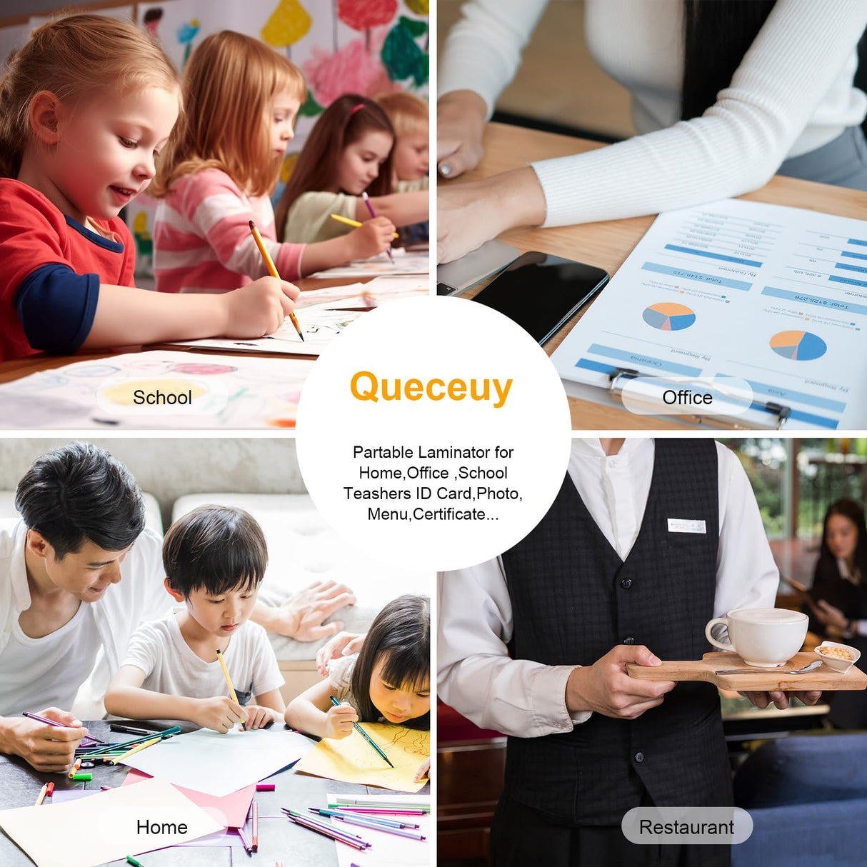 Office Laminator Machine for Professional Presentations & Home Use, 13-inch Wide Thermal Hot Laminating, Jam-Proof Design with Auto-Feed, Durable for ID Cards & Document Protection-A3-399 Queceuy