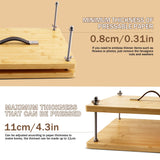 HAOPENGYOU 14.7"x11.4" Large Bamboo Book Press & Bookbinding Kit with Bone Folder, Awl, Needles - Complete DIY Book Repair Craft Set HAOPENGYOU