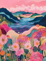 Eterkosu Mountain Flowers Diamond Art Painting Kits for Adults,5D DIY Scenery Diamond Art Paint with Diamonds for Home Decor,Full Drill Diamond Dots Painting for Adults Beginners Gem Art Pictures Eterkosu
