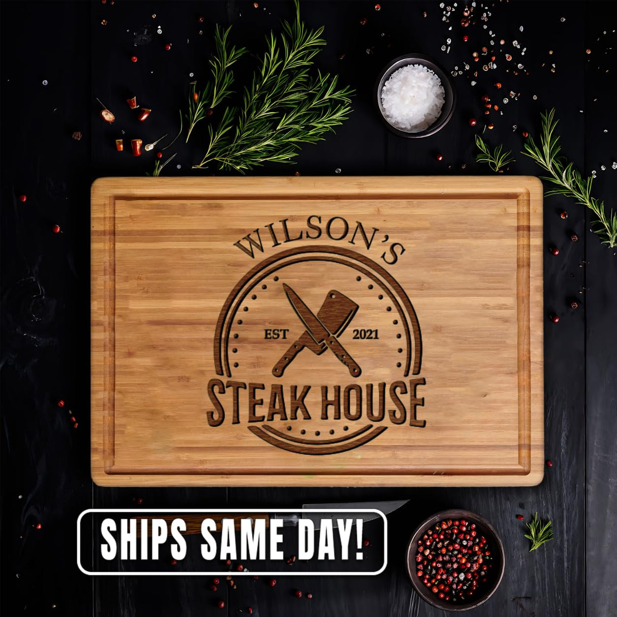 Personalized Cutting Board for Men - Father's Day Cutomized Grilling Gifts for Dads - BBQ Wood Board Grill Accessories for Dad GIFTS TO ENGRAVE