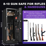 Marcree 8-10 Gun Safe, Large Gun Safes for Rifle & Pistol Storage, Gun Cabinets for Rifles and Shotguns, Gun Cabinet with Quick Home Access and Gun Rack, Long Gun Safe with Dual Alarm & Mute Mode Marcree