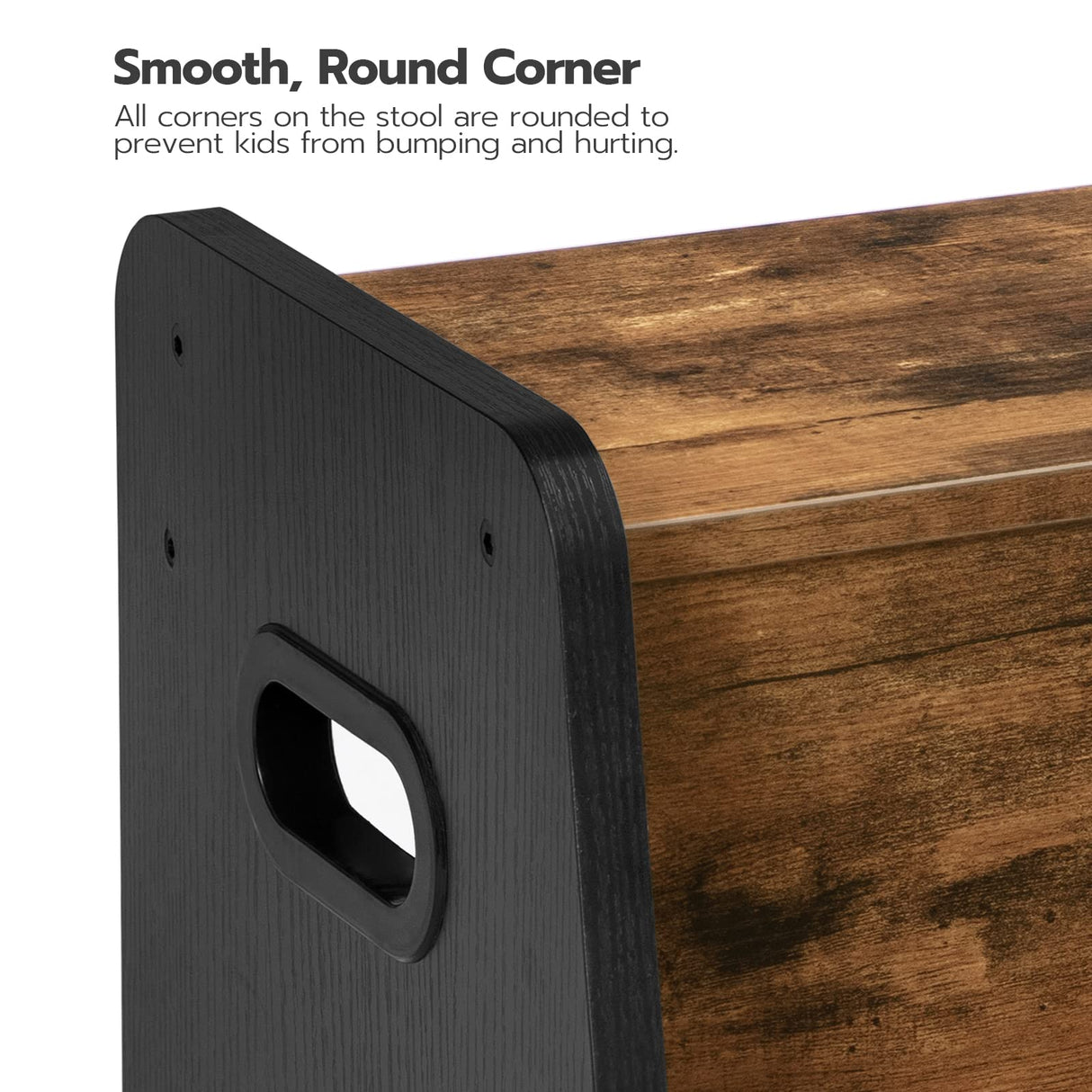 HOOBRO Step Stool for Kids, Two Step Toddler's Stool, Kids Potty Training Stool with Handles, Non-Slip Pads for Safety, Easy to Move, for Sink, Bathroom, Bedroom, Rustic Brown BF01JD01G1 HOOBRO