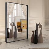 ISTRIPMF Bathroom Mirror Black,55x36 Inch Large Matte Black Bathroom Vanity Mirror,Rectangle Black Metal Framed Mirror for Wall,Anti-Rust,Shatter-Proof (Horizontal/Vertical) ISTRIPMF