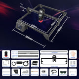 Ray5 10W Laser Engraver with 3.5" Touch Screen, Laser Cutter and Laser Engraving Machine Speed 10000mm/min and High Precision Laser Spot 0.06mm, Laser Engravers for DIY Handicrafts Wood,Metal,Acrylic COCONUT 3D