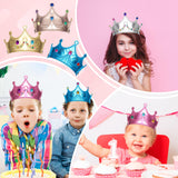 Hoedia 25PCS Foam Princess Crowns and Tiaras for Birthday Party Favors Hats, DIY Prince Crown Kit Paper Tiara with Crystal Diamond Sticker Hoedia