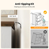 Amada Farmhouse 7 Drawer Dresser for Bedroom, 47.2 Inch Wide Wood Dresser with Natural Texture, Large Drawers, Rustic Farmhouse Chest of Drawers for Bedroom, Living Room, Hallway, Brown & White AMADA HOMEFURNISHING