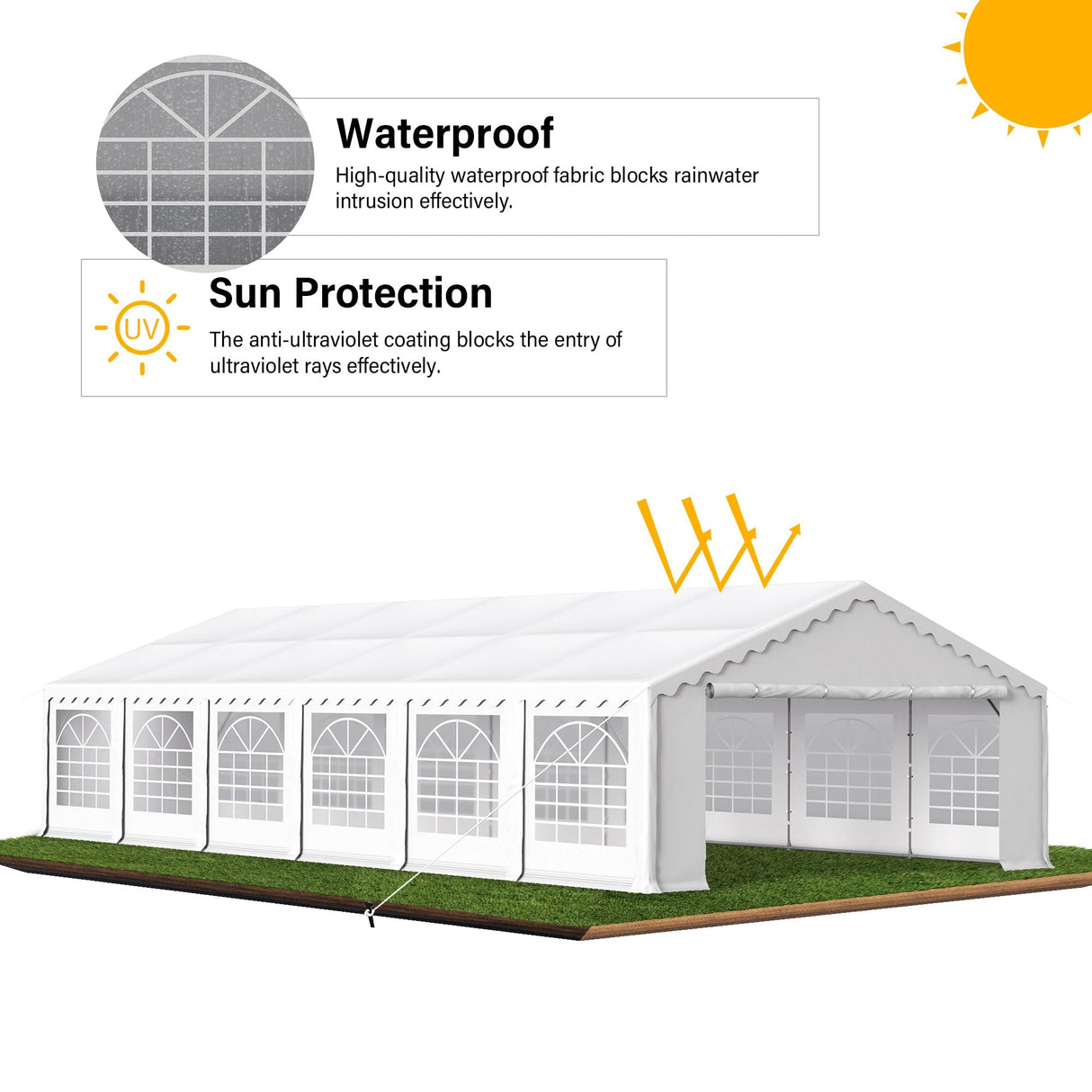 HERA'S PALACE 20'x 40' Outdoor Tents for Parties, Large Canopy Tent with 14 Removable Sidewalls, Heavy Duty Party Tent for Graduation, Wedding and Birthday (White) HERA'S PALACE