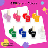 Tomons Nail Polish Set Non Toxic Kids Nail Polish Kit for Kids Ages 7-12, Birthday Gifts for 6 7 8 9 10 11 12 Year Girl, Glitter, Sequins, Stickers, Nail Art Kit Tools- 8 Colors Tomons