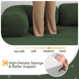 COMAX Futon Sofa Bed, 4-in-1 Floor Foldable Sofa Couch Bed Queen with L-Shaped Armrests, Convertible Folding Chair Bed Sleeper Mattress Fold Out Comfy Lounge for Living Room Bedroom, Green COMAX