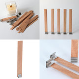 230 PCS Wooden Candle Wicks for Candle Making 0.5mm Natural Candle Wood Wicks Wick Stickers Wick Clips Candle Cores kit for DIY Candle Making Craft Harnico