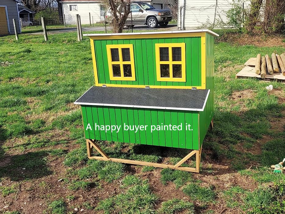 Omitree New Large Wood Chicken Coop Backyard Hen House 4-8 Chickens w 4 Nesting Box Omitree