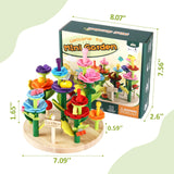 Wooden Flower Garden Building Toys for Kids, STEM Educational Activity Preschool Kit Gift for Boys Girls Age 3 4 5 6 7 Years Old, Stacking Game for Toddlers Build a Bouquet Spring Gifts Gserin