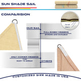 WINDSCREEN4LESS 15' x 15' x 15' Sun Shade Sail UV Block Fabric Canopy in Sand Triangle for Patio Garden Patio Customized Sizes Windscreen4less