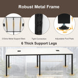 Tangkula 8 FT Conference Table, 95" x 48" Rectangle Office Computer Desk with Heavy-Duty Metal Frame, 2 Cable Grommets, Modern Seminar Table for Meeting Room, Boardroom (White,2) Tangkula