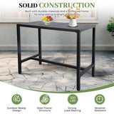 ONLYCTR Outdoor Bar Table, Patio Counter Height Bar Table, 47" Rectangle Bar Table for Patio, Garden, Yard, Balcony, Poolside (Black, 47'') ONLYCTR