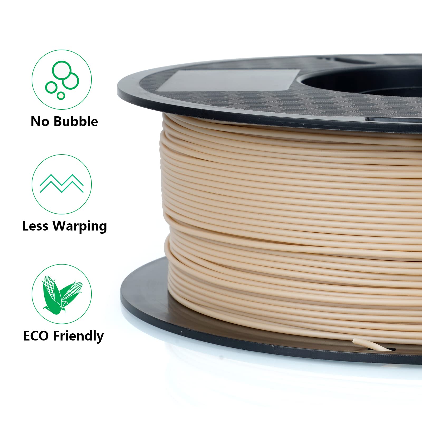 Kingroon PLA 3D Printer Filament, Dimensional Accuracy +/- 0.02 mm, 1 kg Spool(2.2lbs), 1.75 mm,Wood - WoodArtSupply