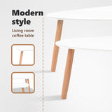 vidaXL Nesting Coffee Table 2 pcs, Side Tables with Solid Pine Wood Legs, Scandinavian Style End Table for Living Room, White vidaXL