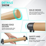 1.3Ft Wood Handrails for Indoor Stairs,Safety Non-Slip Stair Railing, Professional Pine Handrails Support Rod Complete Kit, Comfortable Barrier-Free Stair Handrail for Elderly（16‘’） WWFFEN