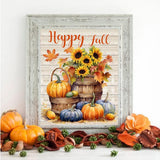 MjhRcll Fall Diamond Painting Kits for Adults,Autumn Diamond Art Kits Full Round Drill,Pumpkins and Sunflowers Picture Paint by Diamonds for Gift and Holiday Decor 12X16 Inch MjhRcll