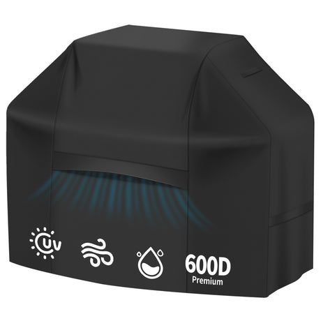 iCOVER Grill Cover 82 Inch, BBQ Grill Cover for Outdoor Grill, 600D Heavy-Duty Waterproof Gas Grill Cover BBQ Cover, Barbecue Grill Covers for Weber, Charbroil, Brinkmann, Nexgrill and More, Black i COVER