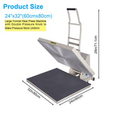 ZJBFXY88 24x32 Large Format Manual Heat Press Machine, Single Platen, Double Pressure Rods, 110V, 4500W (No Plug) (Grey, 24 x 32'' (60 x 80cm)) ZJBFXY88