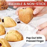 CAKETIME Heart Shaped Muffin Pan with Metal Frame, Nonstick Heart Silicone Molds for Valentine's Day Baking Heart Shaped Egg Muffins, Cupcake, Tartlets, Egg Bites, Chocolate Muffin, Soaps CAKETIME