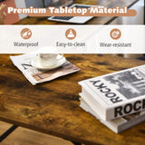 COSTWAY L-shaped Computer Desk with Hutch, Space-saving Corner Computer Desk with File Rack & 2 Shelves, 66.5” Industrial Table with Heavy-duty Steel Frame, for Home Office Study Room (Rustic Brown) COSTWAY