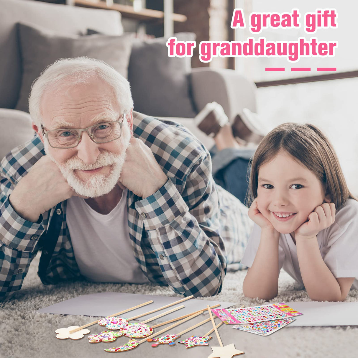 Yexiya 30 Pieces Princess Fairy Wand Kit - Make Your Own Wand with 21 Wooden Pieces,6 Watercolor Brushes,3 Gem Stickers Unfinished DIY Art Craft Kit for Party Supplies Yexiya