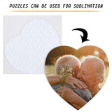MAIKESUB Sublimation Puzzle Blanks 10 Sets Heart Shaped Sublimation Blanks Jigsaw Puzzles Heat Press DIY Puzzle Blank Custom Puzzle for Heat Transfer 83 Pieces Valentine's Day Present MAIKESUB