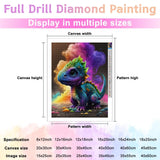 CoHraeu Diamond Painting Kits Cute Dinosaur Baby, Beautiful Diamond Painting Picture Round Drill and Full Drill Diamond Art Kits for Adult Home Wall Decoration 8x12 inch CoHraeu