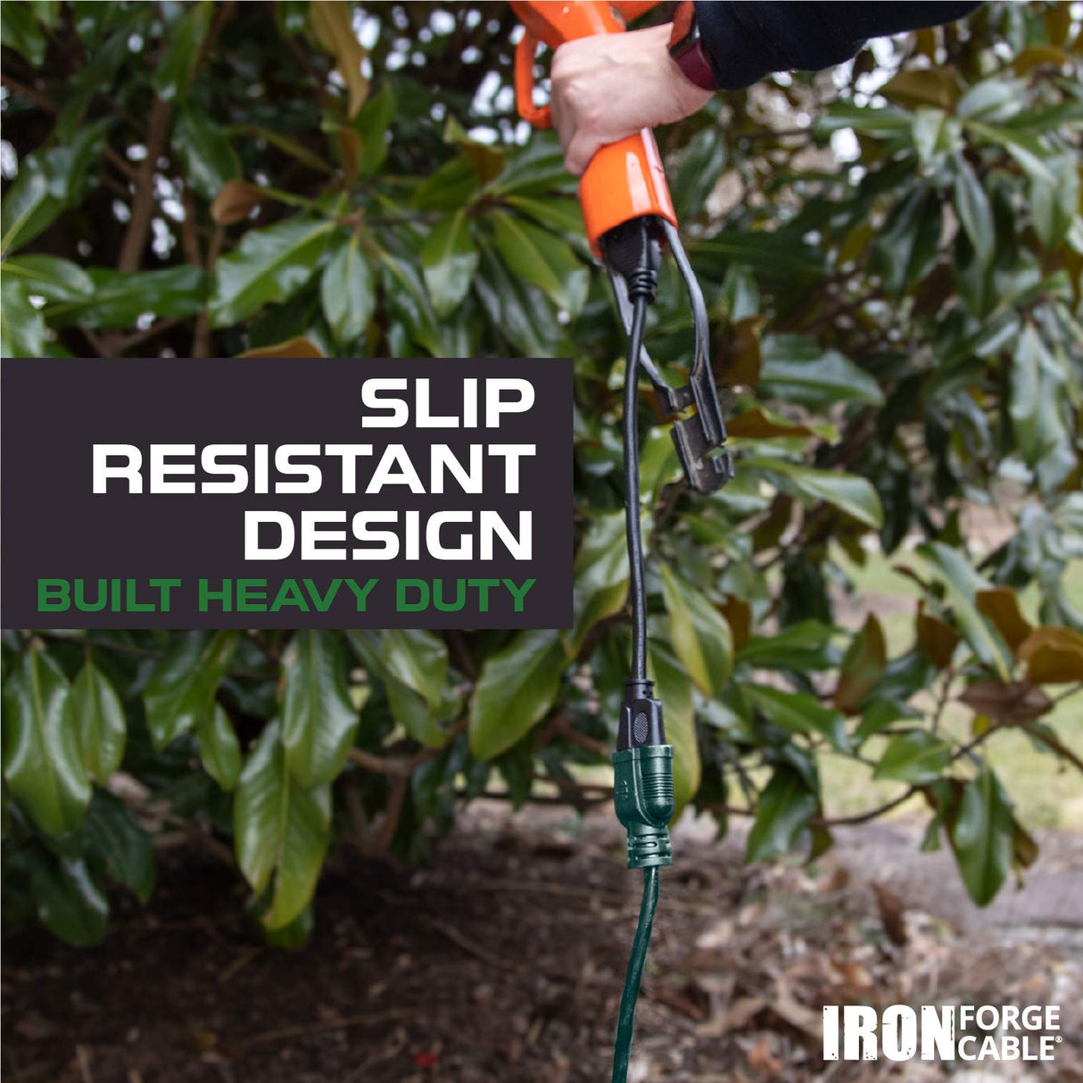 Iron Forge Cable Weatherproof Outdoor Extension Cord 100 ft, 16/3 SJTW Heavy Duty Green Extension Cord 3 Prong, Power Cable Great for Outside, Outdoor Lights, Lawn & Landscaping - US Veteran Owned IRON FORGE CABLE