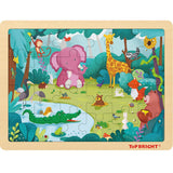 TOP BRIGHT 24 Piece Toddler Puzzles 3 Year Old - Wooden Jigsaw Puzzles for Kids Ages 4-8 - Forest Animals TOP BRIGHT