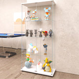 Zacis Modern 4-Tier Glass Display Cabinet with Doors - Stylish Floor Standing Curio for Living Room and Bedroom Zacis