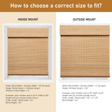 SEEYE Cordless Bamboo Roman Shades, Blackout Natural Bamboo Blinds for Indoor Windows, Roll Up Blind Privacy Shade for Home, Office, Door, UV Resistant & Easy to Install, 40" W x 64" H, Carbonized SEEYE