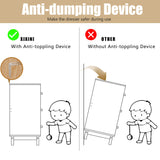 3 Drawer Dresser for Bedroom, Natural Rattan Boho Small Closet Dressers Chest of Drawers, Modern Wood Clothes Storage Organizer with Wooden Feet and Handles for Hallway, Living Room, Entryway Xixini