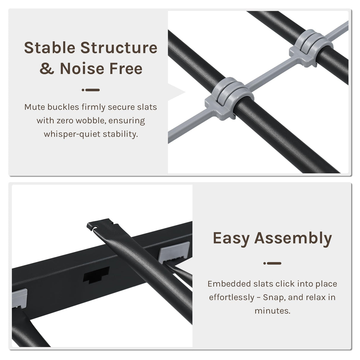 nesture. Bunk Bed Twin Over Twin, Heavy Duty Metal Bunkbeds with Full-Length Guardrail, Space-Saving Steel Bed for Kids & Adults, No Box Spring Required, Black nesture.