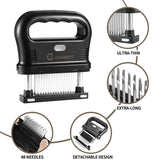 JY COOKMENT Meat Tenderizer Tool with 48 Stainless Steel Ultra Sharp Needle Blades, Detachable Kitchen Cooking Tool Best For Tenderizing, BBQ, Marinade JY COOKMENT