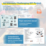 DIY Drone Kit with Brushless Motor & Dual Camera - STEM Building Project with Optical Flow Hovering, 360° Flips, One-Click Controls for Beginners to Learn Drone Engineering YYSOLDERIC