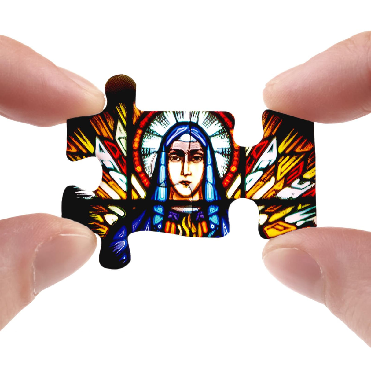 Stained Glass Cat Puzzle for Adults 1000 Piece, Colorful Religious Christian Jigsaw Puzzle, Kitty Kitten Mandala Puzzle BBOLDIN